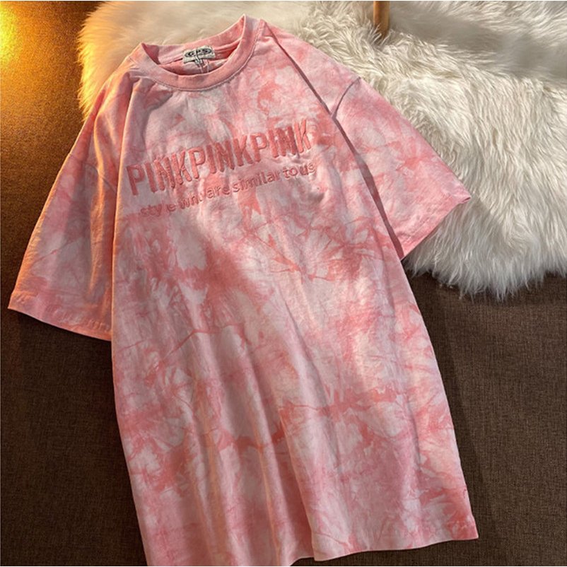 【送料無料】ストリート風 ダンス ヒップホップ BF風 原宿系 韓国ファッション Tシャツ トップス 夏 ゆるい 半袖 タイダイ柄 seatosnowfactory-10005433 Sea to Snow Factory サンプル画像2