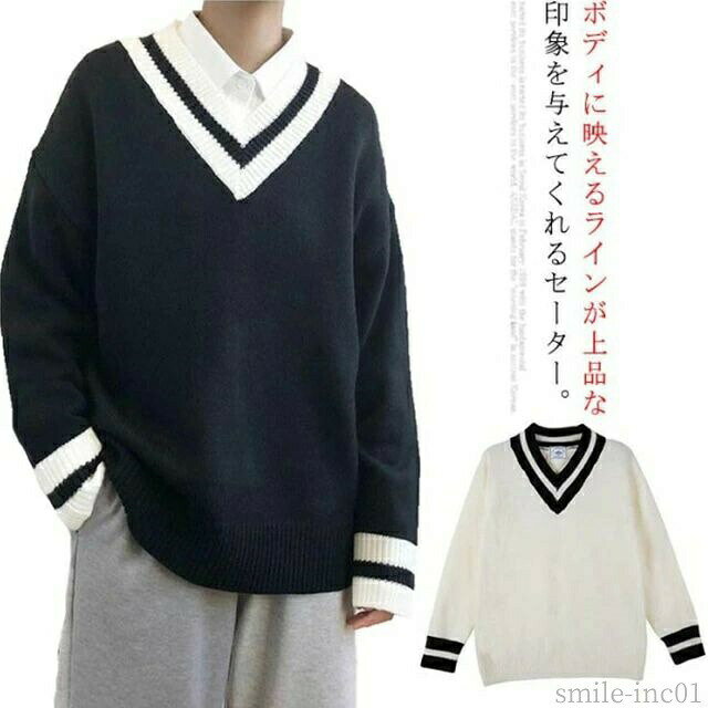 メーカー希望小売価格はメーカーカタログに基づいて掲載していますボディに映えるラインが上品な印象を与えてくれるセーター。Vネックや袖口にラインががアクセント。滑らかな肌触りと柔らかく膨らみがある暖かな素材は、いつもより特別な心地よい気持ちにさせてくれます。彼氏や中学生の子への誕生日、クリスマスプレゼントや贈り物としてもおススメ。トレンドに左右されづらく幅広い着こなしに対応できるのも嬉しいポイント。 サイズM L XL 2XLサイズについての説明M バスト112cm 着丈67cm 肩幅57cm 袖丈50cmL バスト116cm 着丈69cm 肩幅58cm 袖丈51cmXL バスト120cm 着丈71cm 肩幅59cm 袖丈52cm2XL バスト124cm 着丈73cm 肩幅60cm 袖丈53cm素材ニット色ホワイト ブラック備考 ●サイズ詳細等の測り方はスタッフ間で統一、徹底はしておりますが、実寸は商品によって若干の誤差(1cm?3cm )がある場合がございますので、予めご了承ください。 ●商品の色は、撮影時の光や、お客様のモニターの色具合などにより、実際の商品と異なる場合がございます。あらかじめ、ご了承ください。 ●製品によっては、生地の特性上、洗濯時に縮む場合がございますので洗濯時はご注意下さいませ。 ▼色味の強い製品によっては他の衣類などに色移りする場合もございますので、速やかに（脱水、乾燥等）するようにお願いいたします。 ▼生地によっては摩擦や汗、雨などで濡れた時は、他の製品に移染する恐れがございますので、着用の際はご注意下さい。 ▼生地の特性上、やや匂いが強く感じられるものもございます。数日のご使用や陰干しなどで気になる匂いはほとんど感じられなくなります。【送料無料】ス 学生 高校生 プルオーバー 長袖 スクールニットセーター Vネック スクールセーター メンズ ニットセーター ニットセーター メンズ Vネック ライン スクールセーター 長袖 ニットトップス 学生 スクール 制服 プルオーバー"