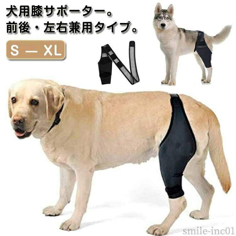 メーカー希望小売価格はメーカーカタログに基づいて掲載しています犬用膝サポーター。前後・左右兼用タイプ。マジックテープを巻きつけるだけ装着できる、ペットの体型によって調節簡単な関節プロテクター。手術、靭帯損傷および慢性関節炎 がある子には痛みの軽減。足の傷口を噛んだり舐めたりするのを防ぐ。捻挫や関節炎などのトラブルを予防し、また老犬に弱った筋力の回復を補助しできます。冷え対策に！薄く通気性の良い素材を採用で、ひじのサポー夕ー感を損ねることなく軽量化を実現できます。 サイズS M L XLサイズについての説明サイズ：写真通り※上記サイズは平置き実寸になります。サイズ表の実寸法は商品によって1-3cm程度の誤差がある場合がございます。素材ネオプレーン ポリエステル ナイロン色ブラック備考 ●サイズ詳細等の測り方はスタッフ間で統一、徹底はしておりますが、実寸は商品によって若干の誤差(1cm?3cm )がある場合がございますので、予めご了承ください。 ●製造ロットにより、細部形状の違いや、同色でも色味に多少の誤差が生じます。 ●パッケージは改良のため予告なく仕様を変更する場合があります。 ▼商品の色は、撮影時の光や、お客様のモニターの色具合などにより、実際の商品と異なる場合がございます。あらかじめ、ご了承ください。 ▼生地の特性上、やや匂いが強く感じられるものもございます。数日のご使用や陰干しなどで気になる匂いはほとんど感じられなくなります。 ▼同じ商品でも生産時期により形やサイズ、カラーに多少の誤差が生じる場合もございます。 ▼他店舗でも在庫を共有して販売をしている為、受注後欠品となる場合もございます。予め、ご了承お願い申し上げます。 ▼出荷前に全て検品を行っておりますが、万が一商品に不具合があった場合は、お問い合わせフォームまたはメールよりご連絡頂けます様お願い申し上げます。速やかに対応致しますのでご安心ください。【送料無料】ケア 膝 介護 プロテクター 関節保護 サポーター 靭帯 犬用 老犬介護 前後左右兼用 ペット用品 関節プロテクター 歩行補助 固定 送料無料 犬 サポーター 犬用 膝 関節 膝 靭帯 脱臼 保護 プロテクター 介護 膝 関節 膝 靭帯 足プロテクター 保護用包帯 通気性"