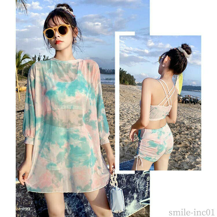 Sea to Snow Factoryの【送料無料】スクール トップス スポーツウエア 体型カバー 大人 女性 パンツ 水着 みずぎ 着やせ レディース ラッシュガード 3点セット 薄手｜アングル3