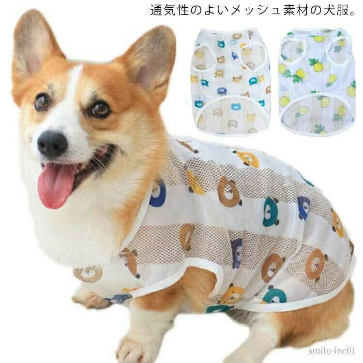 【送料無料】中型犬 お散歩 犬用品 ペットウェア ペット服 ドッグウェア クマ柄 果物柄 かわいい 総柄 抜け毛対策 チワワ