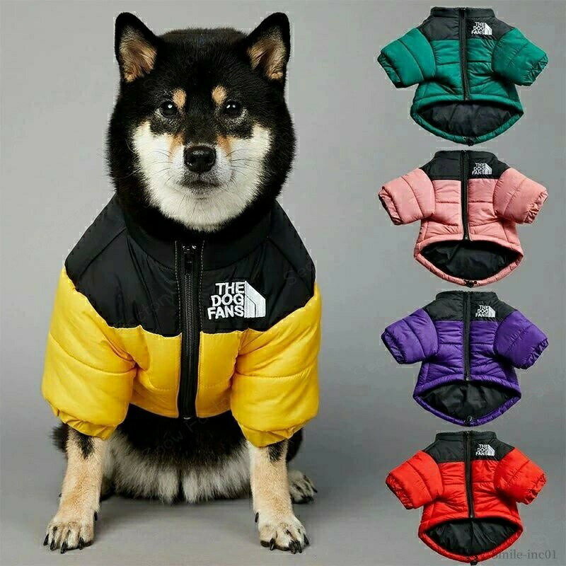 大衣 - 冬 S~5XL 犬服 暖かい 防寒 ダウンジャケット ファスナー 着せやすい 犬服 ドッグウェア 小型犬 中型犬 冬服