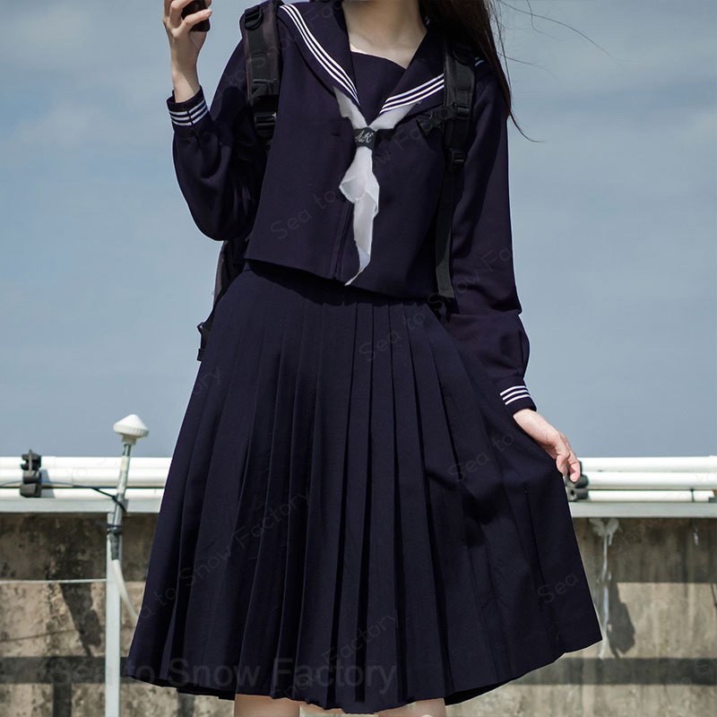 メーカー希望小売価格はメーカーカタログに基づいて掲載していますセーラー服 セットアップ 三本 紺 夏 セーラー スカート コスプレ 大きいサイズ 長袖 上下セット JK 女子 制服 高校生 学園祭 レディース コスチューム衣装 コスプレ衣装 可愛い セーラー襟 ハロウィン コスプレ学生服 プリーツスカート スクール 文化祭 定番の長袖セーラー服，清楚な女子高生に変身♪ セーラー 制服女子校生 jk jc 衣装 仮装 コスチューム 撮影 女子 パーティー パーティ 学校 高校 女子高 清楚 学生