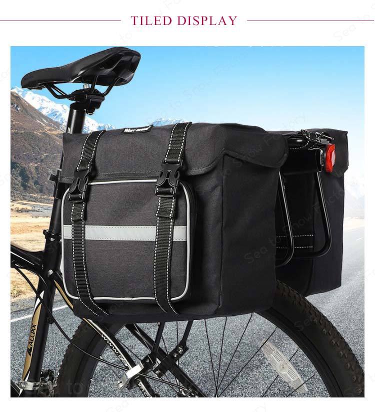 自転車用リアバッグ 自転車用サイドバッグ 大容量 防水 自転車用バッグ キャンバス...