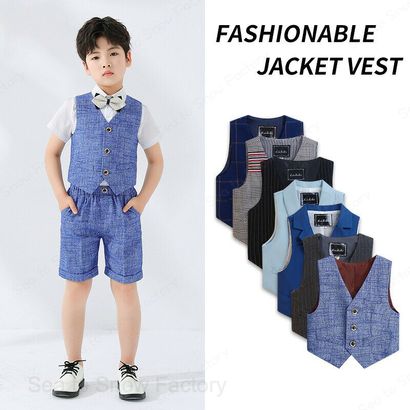 Sea to Snow Factoryのキッズベスト フォーマルベスト ストライプベスト 子供服 フォーマルスーツ用ベスト ベスト単品 子供 スーツ用ベスト 90 100 110 120 130 140 150 160 170 小学生 中学生 紺｜アングル2