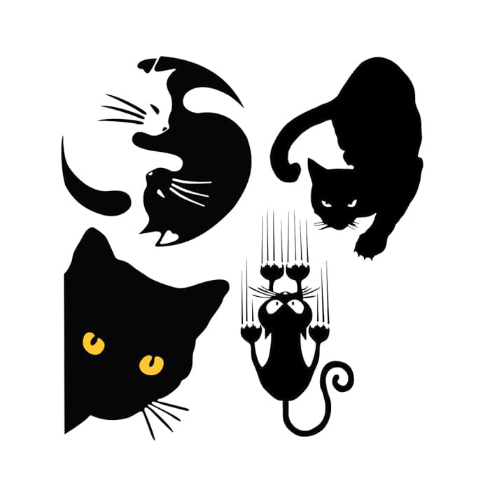 猫 ステッカー Part2 キャット CAT ナイトアイ 陰陽 ハンター