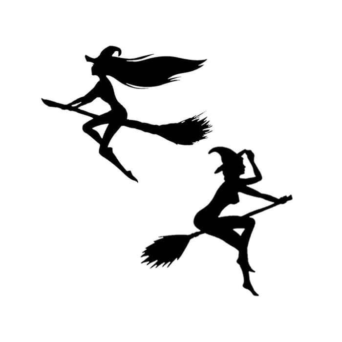魔女 ほうき ステッカー 魔法 ハロウィン ウィッチ WITCH
