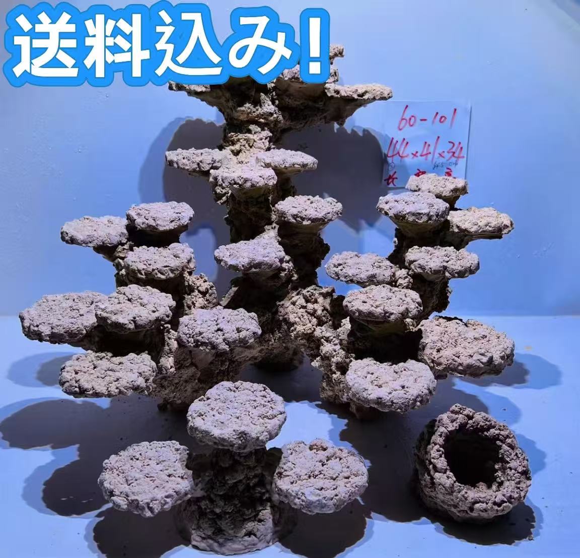 【P10倍+クーポン有！マラソン】ライブロックセット 多孔質 人工 大きさ：横45cm 高さ31cm 奥行35cm（海水魚、サンゴ、バクテリア、背景、レイアウト、水槽）