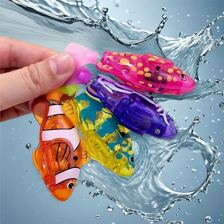 動く ピカピカ おもちゃ 泳ぐ 魚 お風呂 おもちゃ 魚 水遊び 自動 楽しい ライト 4...