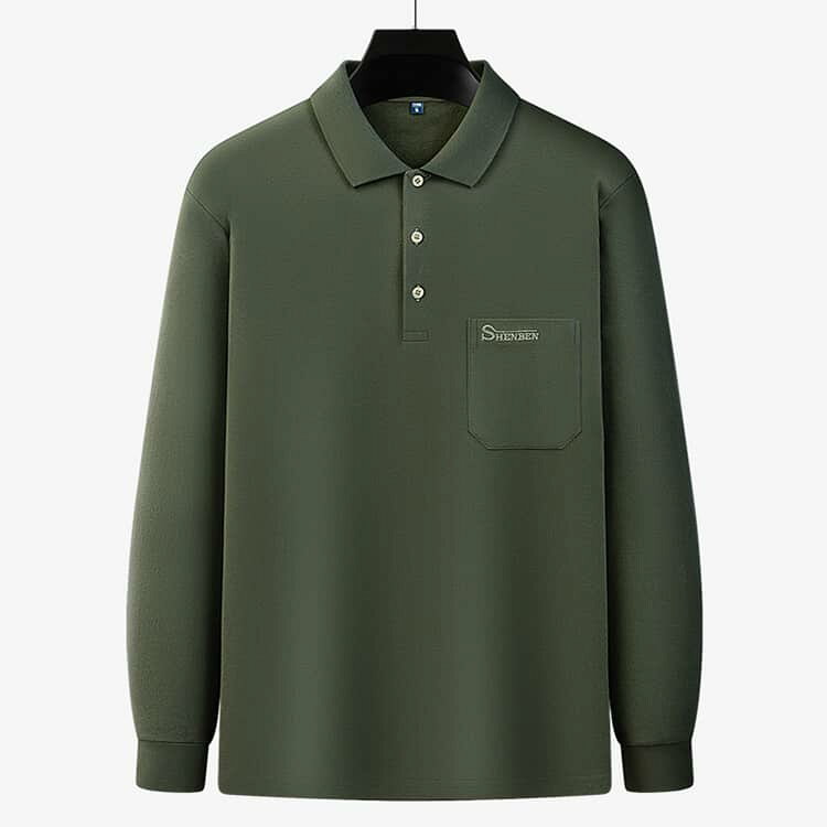 シニアファッション 秋冬 無地 胸ポケット ポロトレーナー おじいちゃん シニアファッション 長袖tシャツ 長袖 ギフト ポロ メンズ トップス 入院 ルームウェア 介護 60代 敬老の日 プレゼント ポロシャツ シニア 男性 紳士 高齢者 お年寄り 綿100％ 70代 90代 — vista 3
