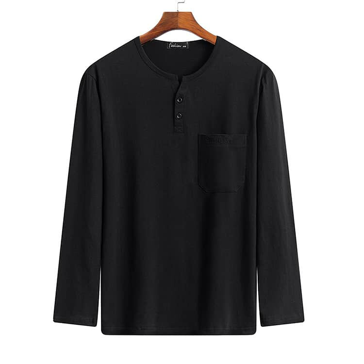 メンズ ヘンリーネック 綿100％ ギフト 高齢者 トップス 介護 おじいちゃん 服 シニアファッション 胸ポケット ゆったり 秋冬 インナーシャツ シニアファッション 入院 敬老の日 プレゼント ポロシャツ シニア 男性 紳士 長袖tシャツ お年寄り 60代 70代 90代 80代 second-stage01-10024508 Amoremio 楽天市場店 サンプル画像3