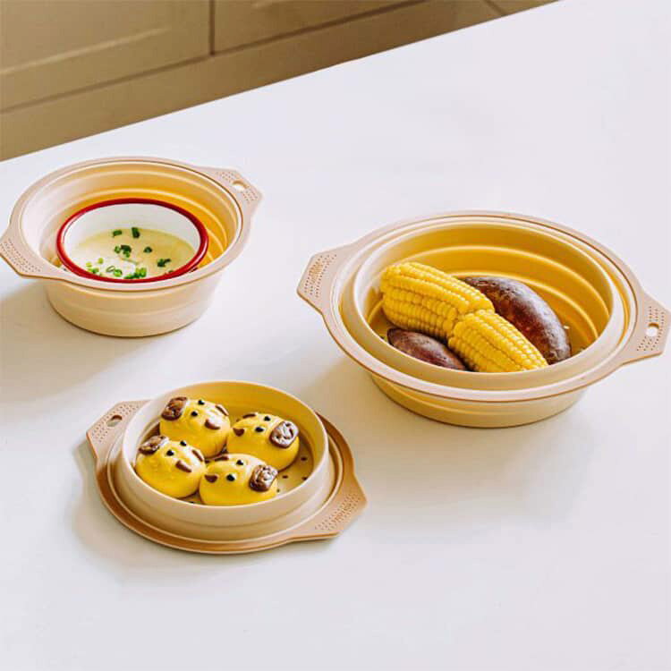 時短料理 シリコンスチーマー 蒸し料理 蒸し器 2WAY せいろ 深型 食洗機対応 電子レンジ 蒸籠 シリコンスチーマー 折りたたみ コンパクト収納 温野菜 ヘルシー 多用途 一人暮らし 調理器具 野菜 ダイエット 肉 魚 蒸す シリコン キッチン用品 second-stage01-10025076 Amoremio 楽天市場店 サンプル画像2