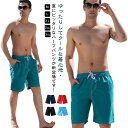 サーフパンツ ポケット付き 水着 ハーフパンツ 海水パンツ 海パン ビーチパンツ 水陸両用 スポーツ ウエストゴム 速乾 スイムウェア 短パン 通気 トレーニング 5分丈 海水浴 プール お洒落 夏物 メンズ