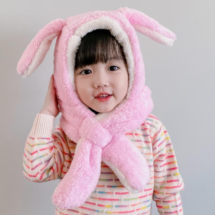 キッズ ベビー マフラー 帽子 一体型 耳付き 赤ちゃん うさぎ くま キッズ ネックウォーマー 兎耳 くま耳 フードウォーマー もこもこ ふわふわ キッズ帽子 マフラー 一体型帽子 防寒 子供服 赤ちゃん 子供 男の子 女の子 プレゼント ギフト 通園 通学 送料無料 2