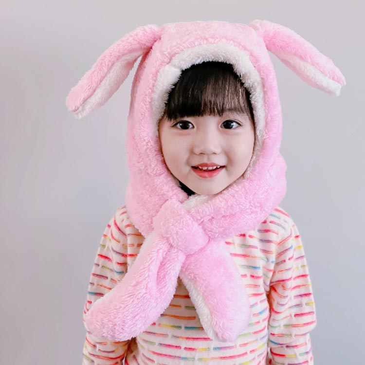 キッズ ベビー マフラー 帽子 一体型 耳付き 赤ちゃん うさぎ くま キッズ ネックウォーマー 兎耳 くま耳 フードウォーマー もこもこ ふわふわ キッズ帽子 マフラー 一体型帽子 防寒 子供服 赤ちゃん 子供 男の子 女の子 プレゼント ギフト 通園 通学 送料無料 3