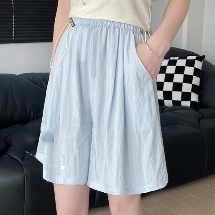 接触冷感 ルームウェア ウエスト調節可能 ショートパンツ 夏 ハーフパンツ 外出服 ...