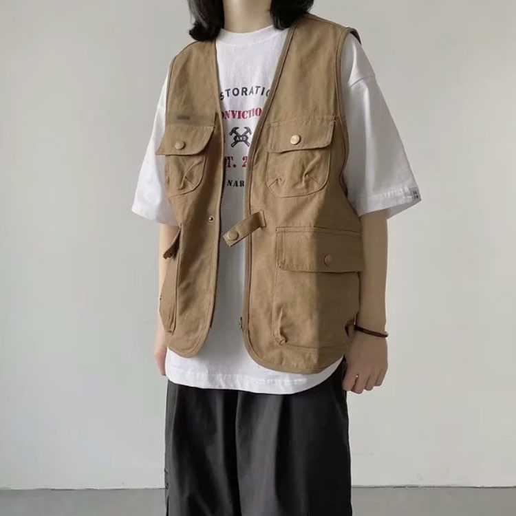 多機能ベスト アウトドアベスト ワークベスト レディース メンズ レイヤード ベスト 重ね着 夏 ベスト ポケット多数 Vネック フィッシングベスト 登山 ゆったり 修学 旅行 春 キャンプ 秋 大きいサイズ 無地 おしゃれ カジュアル トップス second-stage01-10021371 Amoremio 楽天市場店 サンプル画像3