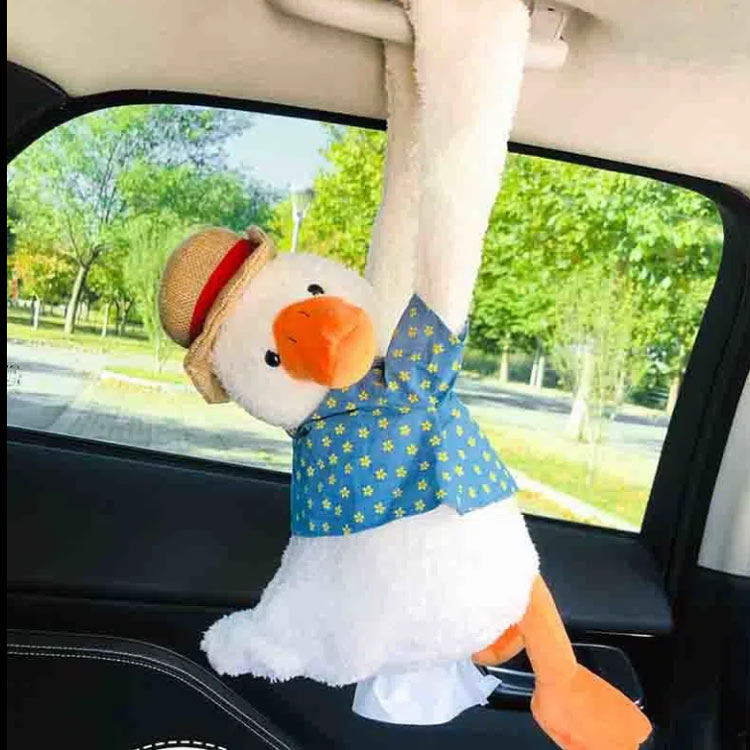 ティッシュケース ティッシュカバー ぬいぐるみ アヒル ダック おしゃれ 車 ティッシュケース ふわふわ ソフト ティッシュ入れ かわいい 可愛い 抱き枕 吊り下げ 車 ポケット 収納 ボックス オフィス 誕生日 プレゼント 御祝い お祝い ギフト 贈り物 クリスマス [3]