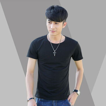 2種類襟を選べる!Tシャツ メンズ トップス カットソー 半袖tシャツ Vネック クルーネック 肌着 インナー 重ね着 無地 シンプル 送料無料 大きいサイズ 夏