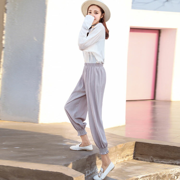 ジョガーパンツ サルエルパンツ シフォンパンツ レディース ボトムス プリーツ ウエストゴム 大きいサイズ ゆったり 美尻 薄手 ロング丈 九分丈 ボヘミア風 民族風 海外旅行 リゾート 海デート 夏新作送料無料