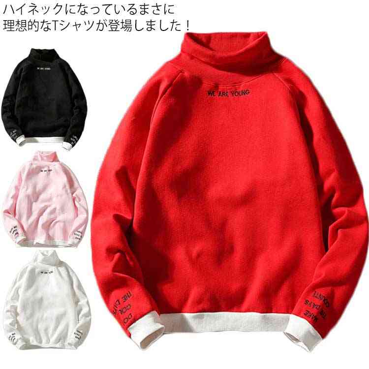 パーカー タートルネック 長袖 Tシャツ ハイネック トップス メンズ カットソー 秋冬 アウター お洒落 カジュアル 大きいサイズ 送料無料