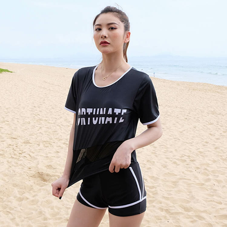 水着 レディース フィットネス ショートパンツ Tシャツ 3点セット お洒落 体型カバ...