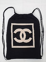 ★【送料無料】CHANEL シャネル スポーツライン リュック デイバッグ ナプサック コットン 【中古】 あす楽対応 レディース