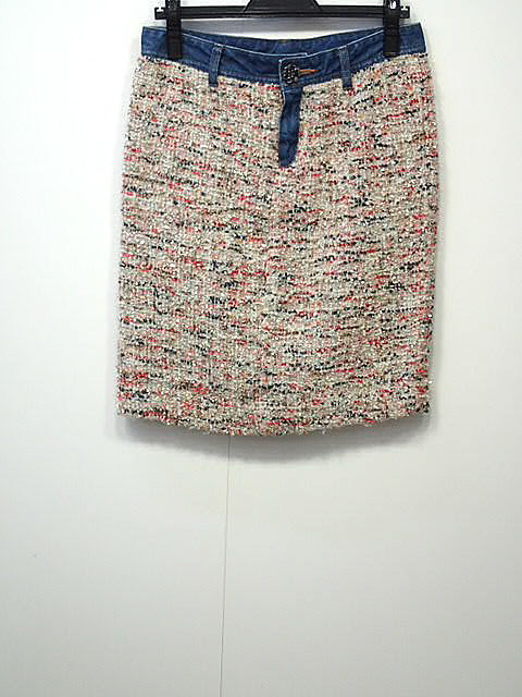 ★【冬物50％】当店通常1980が、ninamew　ニーナミュウ　ツイードコンビスカート　【中古】レディース