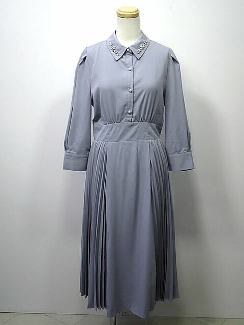 乐天商城 - ★Tocco　closet　Luxe　トッコ　クローゼットリュクス　2WAYフラワーモチーフオーガンジー襟付パール装飾ポンチワンピース　【中古】レディース