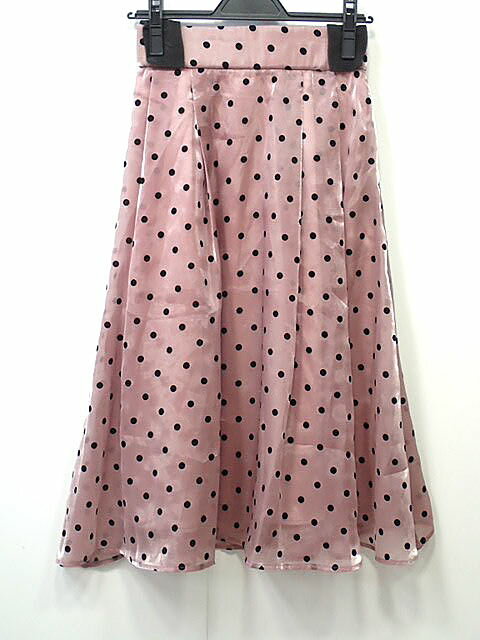 乐天商城 - ★Tocco　closet　トッコ クローゼット　フロッキードットオーガンジータックフレアスカート　revties/レヴティス　【中古】レディース