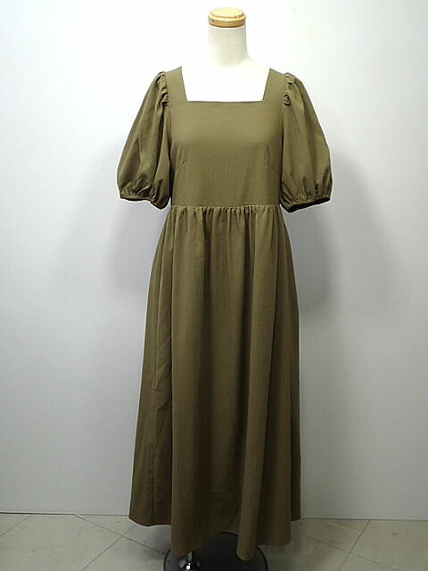 ★【送料無料】【ポイント10倍】VIS-A-VIS ビザビ スクエアネックバッグギャザー袖ボリュームワンピース Web限定 【中古】レディース