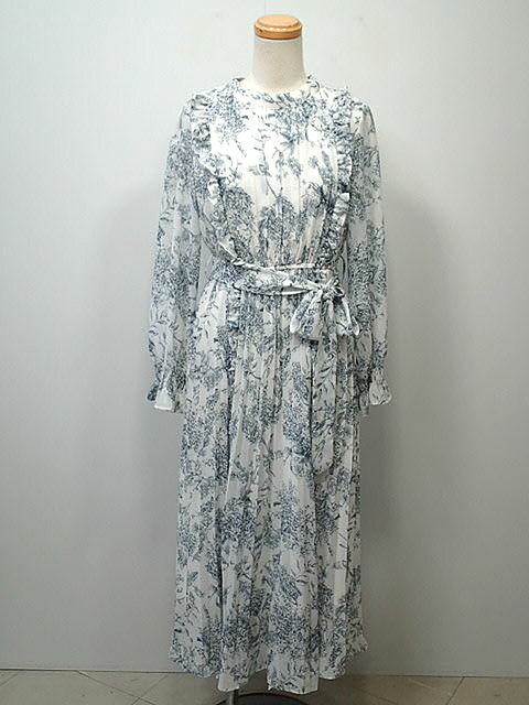 乐天商城 - ★Tocco　closet　Luxe　トッコ　クローゼットリュクス　りぼん付きサイドフリルクラシカルアートプリントプリーツワンピース　【中古】レディース