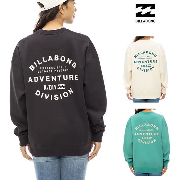 「全品5-10倍 6月3日08時迄」23FW レディース BILLABONG クルースウェット ADIV WARM SWEAT CREW BD014-010: 正規品/…