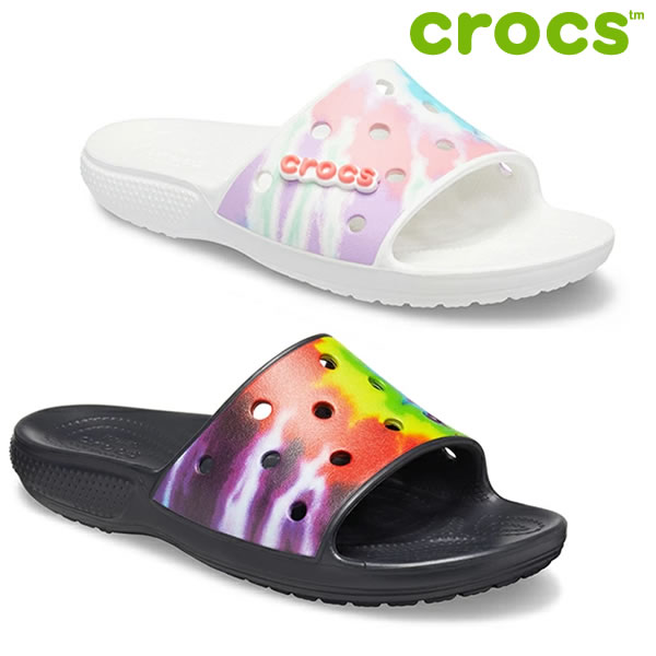 「全品5倍 19日14時〜22日08時迄」CROCS サンダル Classic Tie Dye Graphic slide 206520: 正規品/クロックス/メンズ/レディース/ユニセックス/cat-fs