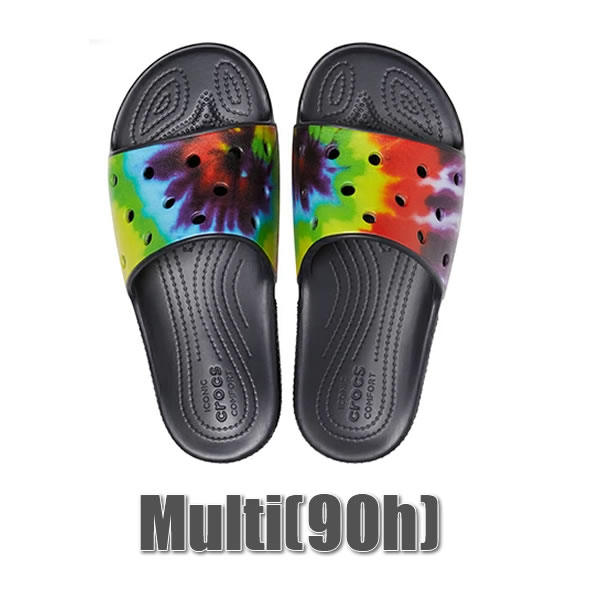 「全品5倍 24日15時〜27日10時迄」CROCS サンダル Classic Tie Dye Graphic slide 206520: 正規品/クロックス/メンズ/レディース/ユニセックス/cat-fs