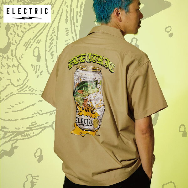 「全品2-15倍 11日02時迄」26SS ELECTRIC X HIROTTON コラボシャツ E26SU01 BEER CAN WORK SHIRT RAIDEN S/S TEE： 正規品/エレクトリック/メンズ/半袖