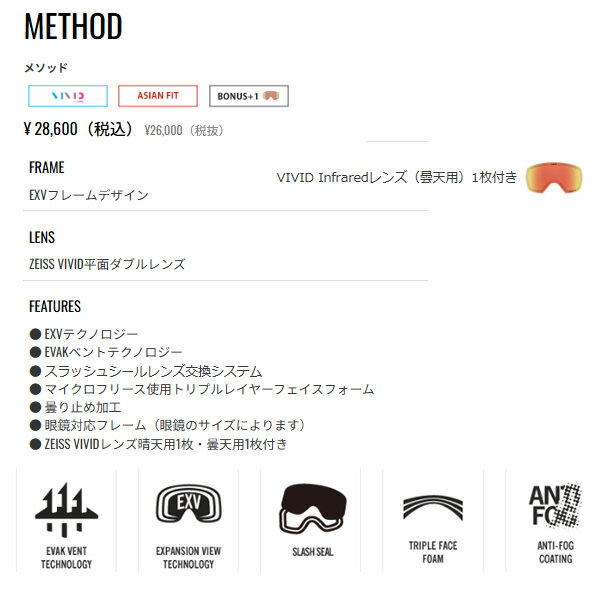 「全品5-15倍 18日08時迄」25-26 GIRO ゴーグル METHOD Asian Fit : 正規品/ジロー...