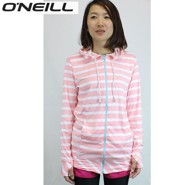 「全品5-10倍 31日08時迄」オニール O 039 neill レディースラッシュガード MELANGE LONG HOODIE JACKET 664483 ： PNK サーフラッシュパーカー【cat-surf】