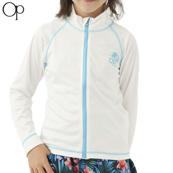 Marine Sports - 「全品5-15倍 18日08時迄」【ゆうパケット】子供用 OP ラッシュガード UV RASH 569-430: wht 国内正規品/ジュニア/キッズ/オーピー/オーシャンパシフィック/569430/surf/長袖
