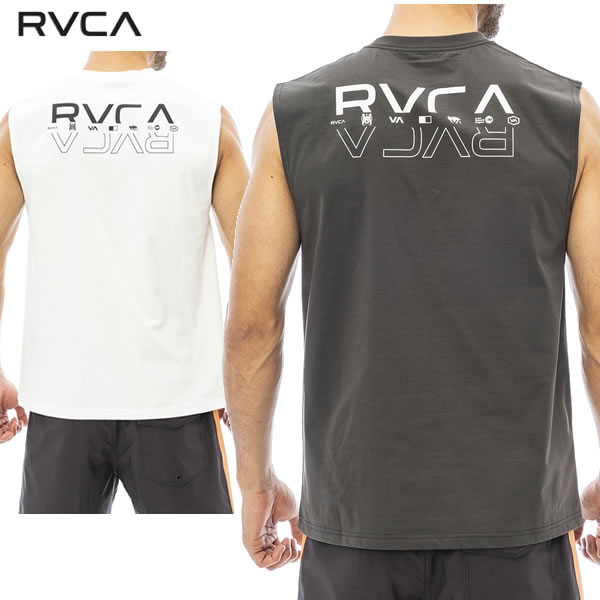 ルーカ タンクトップ  メンズ 【ゆうパケット】23SS RVCA ラッシュタンク DOUBLE RVCA SPLIT TANK BD041-266: 正規品/ルーカ/ メンズ/タンクトップ/ラッシュガード/BD041266/surf