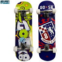 ITEM：　子供用 GO SK8 スケートボード コンプリート 28INCH　 定価：　￥5,600 (税抜き) サイズ:　28inch デッキの長さ、幅、ウィールベースを改良。前モデルよりもデッキを細くすることで、プッシュ〜チックタック〜オーリー〜ランプまで、幅広いレベルに対応！！乗りやすく、取り回しがしやすくなりました！！ 28"（長さ71.1×幅18.73（7.375inch）×WB30.3cm）5,060yen税込 サイズ展開は【27inch】【28inch】【29inch】の3サイズ。 3才〜の入門用ボード【27inch】、チックタックの練習には【28inch】、いろんなトリックに挑戦、ランプでも楽しめる【29inch】。 新たなグラフィックも加え多彩なカラー展開でリニューアル！！ ●デッキ：　ロシアンメイプル+メイプル 8PLY ●ウィール：　50×32mm 93A ●トラック：　アルミ5インチ ●ブッシュ：　95A ●ベアリング：　ABEC-5 ◆予めご了承下さいませ◆ 在庫システムのデータ反映タイムラグ等により、まれにご注文商品が欠品している場合がございます。 お使いのパソコンやモニターの環境により、色に違いが 出ることがあります。