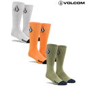 24SS VOLCOM \bNX 3Zbg FULL STONE SOCKS 3 PACK D6312400: Ki/{R/Y/C/snow