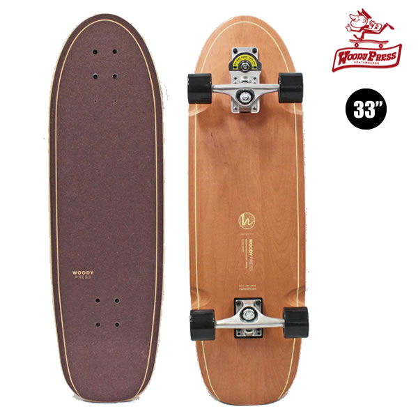 「全品10-15倍 12月2日08時迄」「期間限定25%off」WOODY PRESS コンプリート サーフスケート WOODY 33 inch Thruster-1: 正規品/スケボ..