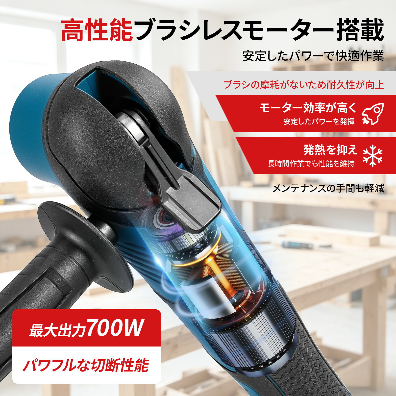ONEVAN 充電式マルチツール 6段変速 コードレス 電動マルチツール 最大30000RPM ブ...