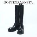 ボッテガヴェネタ LUG ラグ レザー ロング ハイ チェルシーブーツ 37.5(24.5cm相当)667146 VBS50 1000 BOTTEGA VENE...