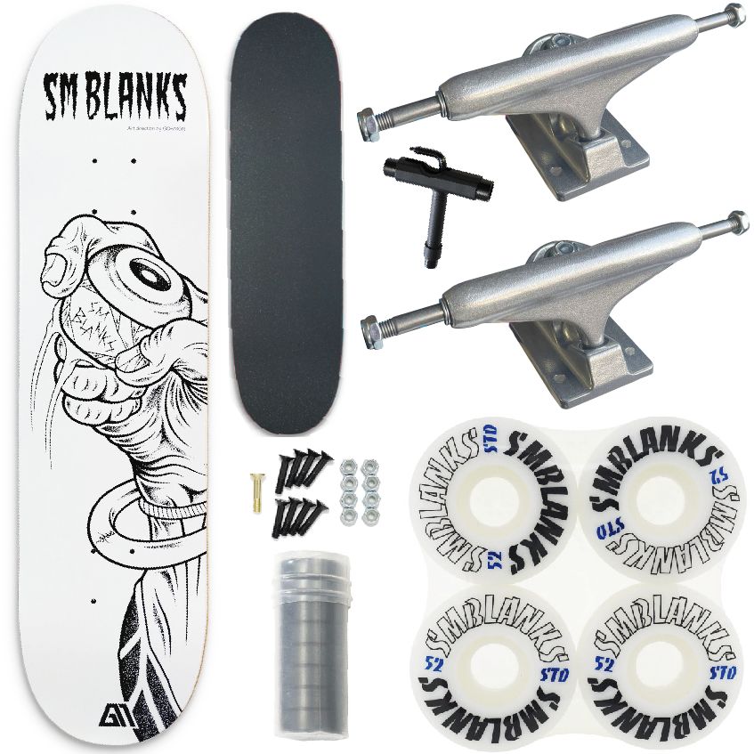 // とりまセット or ガチセット 選択可 // DIYコンプリート SMBLANKS製 8.0インチ ハンド 白(ホワイト)