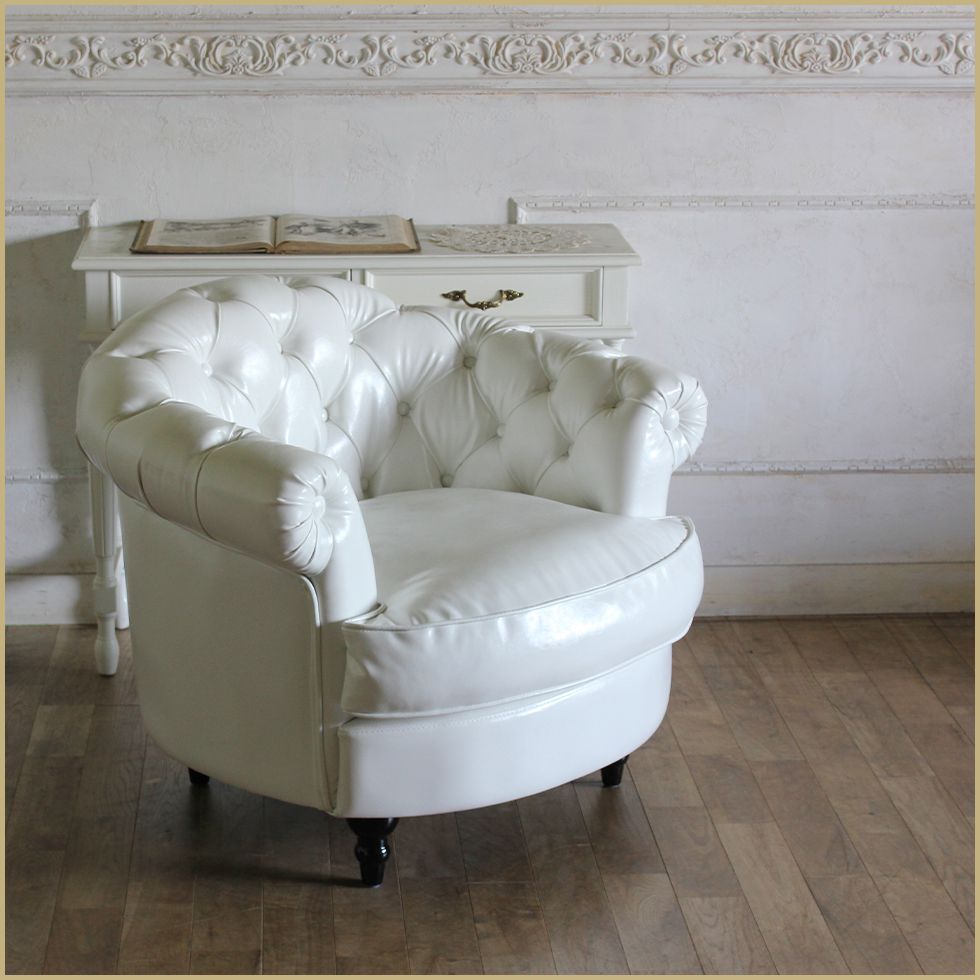 ソファー 1人掛け かわいい チェスターフィールドソファ 一人掛け アンティーク 風 フレンチ エレガント ヨーロピアン クラシカル | ひとりがけ ソファ おしゃれ 一人がけ 待合室 海外 ソファ ホテルライク コンパクト 姫系 家具 Mousofa モーソファ 新品 リプロ C 85*85*72