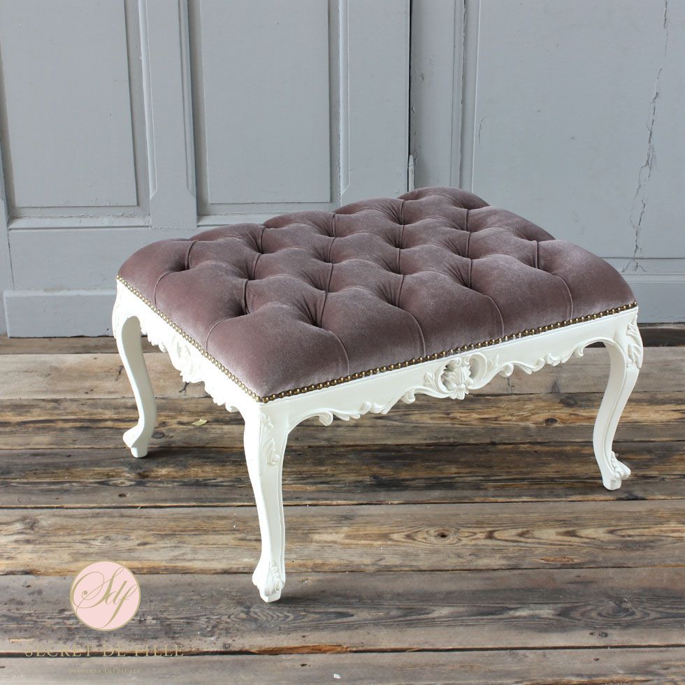 姫系 家具 スツール おしゃれ かわいい オットマン ロココ 調 アンティーク 風 猫脚 エステ サロン エレガント ゴシック ゴージャス フレンチ シャビーシック ヨーロピアン 猫足 ロマンチック プリンセス | ガーリー ロースツール ドレッサー ドール リプロ B 77*62*46