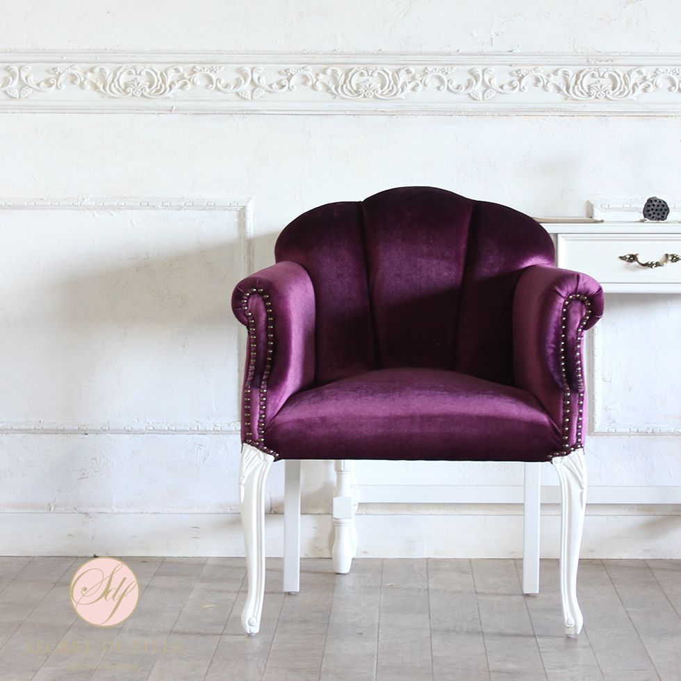 貝殻 チェア シェル アームチェア かわいい 姫系 ロココ 家具 フレンチ ヨーロッパ 激安 椅子 イス いす イギリス エステ サロン 店舗什器 美容室 カフェ レストラン 飲食 ホテル アパレル 病院 インスタ 映え | ひとりがけ ソファー 一人掛け ベルベット リプロ B 65*60*75