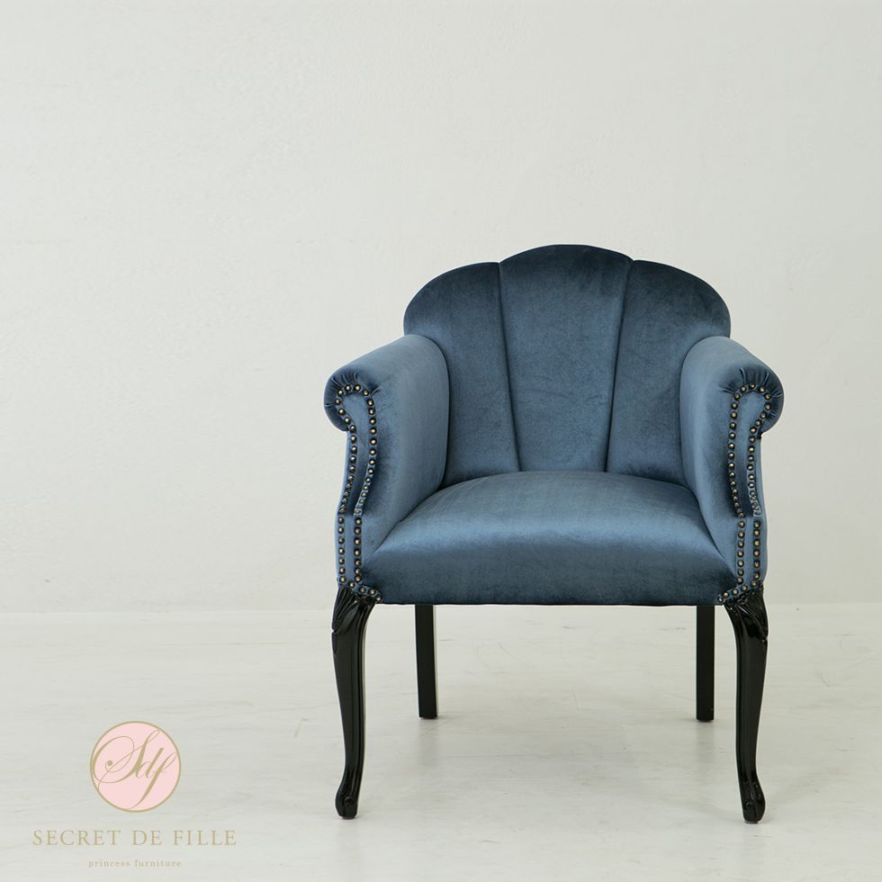 貝殻 チェア シェル アームチェア かわいい 姫系 ロココ 家具 フレンチ ヨーロッパ 激安 椅子 イス いす イギリス エステ サロン 店舗什器 美容室 カフェ レストラン 飲食 ホテル アパレル 病院 インスタ 映え | おしゃれ ひとりがけ ソファー ベルベット リプロ B 65*60*75
